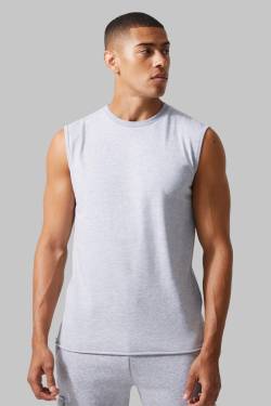 Man Active Vesttop - Grey Marl - Xl, Grey Marl von boohoo