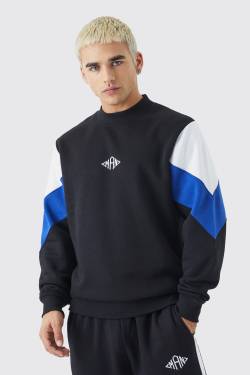 Man Colorblock Sweatshirt - Cobalt - M, Cobalt von boohoo