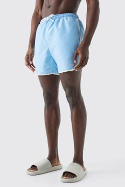 Man Signature Badehose - Light Blue - M, Light Blue von boohoo