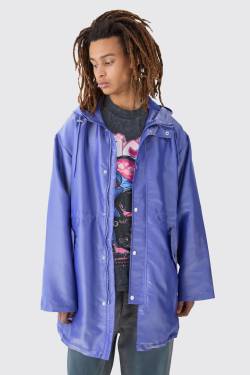 Metallic Parka - Blue - L, Blue von boohoo