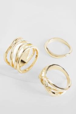 Multipack Ringe - Gold - One Size, Gold von boohoo