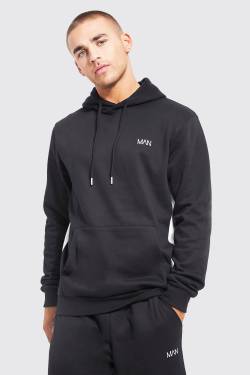 Original Man Hoodie Mit Seitenstreifen - Black - M, Black von boohoo