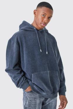 Oversize Hoodie Mit Acid-Waschung - Charcoal - L, Charcoal von boohoo