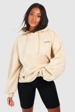 Oversize Hoodie Mit Text Slogan Print - Sand - Xs, Sand von boohoo