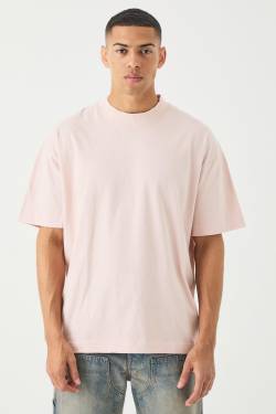 Oversize Jacquard T-Shirt - Pastel Pink - M, Pastel Pink von boohoo