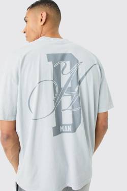 Oversize T-Shirt Mit Bh Man Print - Light Grey - M, Light Grey von boohoo