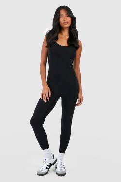 Petite Rundhals-Einteiler - Black - 38, Black von boohoo