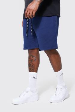 Plus Jersey-Shorts Mit Man-Kordelzug - Navy - Xxxl, Navy von boohoo