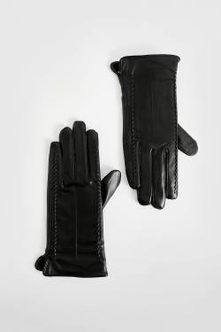 Pu-Handschuhe Mit Naht-Detail - Black - One Size, Black von boohoo