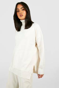 Rollkragen-Strickpullover - Cream - M/L, Cream von boohoo