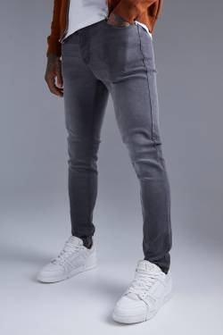 Skinny Stretch Jeans - Dark Grey - 32R, Dark Grey von boohoo