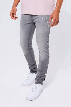 Skinny Stretch Jeans - Grey - 32R, Grey von boohoo