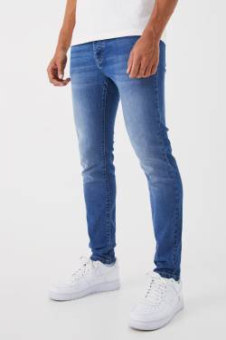 Skinny Stretch Jeans - Mid Blue - 36R, Mid Blue von boohoo