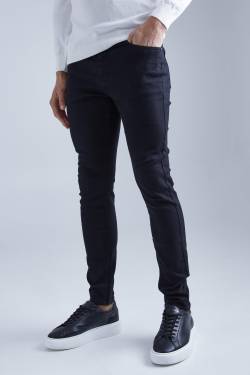 Skinny Stretch Jeans - True Black - 28R, True Black von boohoo