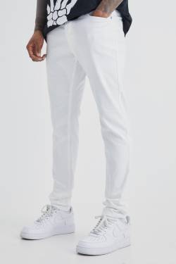 Skinny Stretch Jeans - White - 28R, White von boohoo