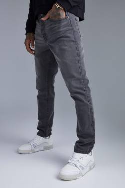 Slim-Fit Jeans - Dark Grey - 36R, Dark Grey von boohoo