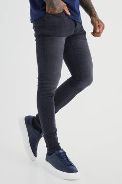 Super Skinny Stretch Jeans - Washed Black - 32R, Washed Black von boohoo
