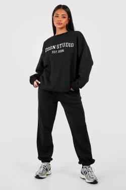 Sweatshirt-Trainingsanzug Mit Dsgn Studio Appliation - Black - S, Black von boohoo
