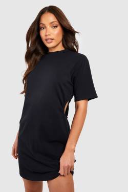 Tall Cut-Out T-Shirt-Kleid Mit Cut-Out Detail - Black - 32, Black von boohoo