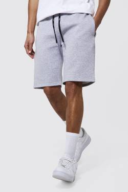 Tall Jersey-Shorts Mit Man-Kordelzug - Grey Marl - S, Grey Marl von boohoo