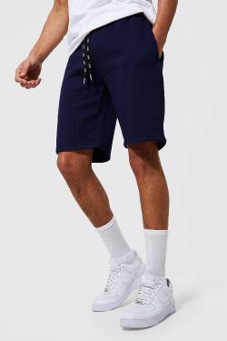 Tall Jersey-Shorts Mit Man-Kordelzug - Navy - M, Navy von boohoo