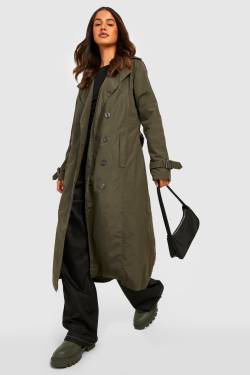 Trenchcoat Mit Gürtel - Khaki - 40, Khaki von boohoo