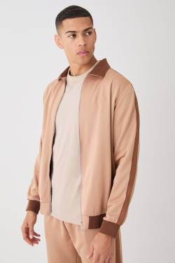 Trikot-Trainingsjacke Mit Homme-Stickerei - Brown - M, Brown von boohoo