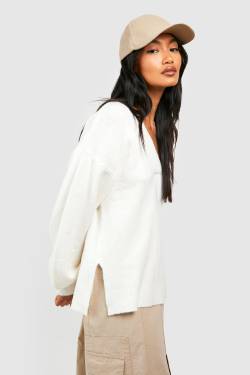 Weicher Strickpullover - Ivory - M, Ivory von boohoo