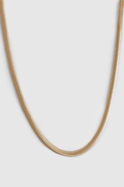 Womens Delicate Gold Flat Snake Chain Necklace - One Size, Gold von boohoo