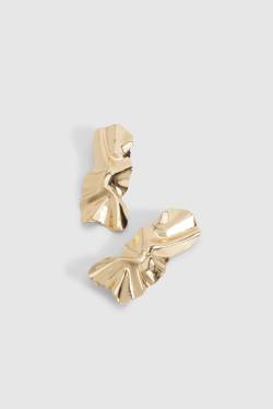Womens Gold Abstract Rectangle Earrings - One Size, Gold von boohoo