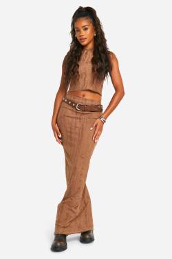 Womens Ladder Knit Racer Vest - Mocha - 10, Mocha von boohoo