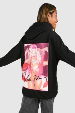 Womens Nicki Minaj Licence Back Print Oversized Hoodie - Black - M, Black von boohoo