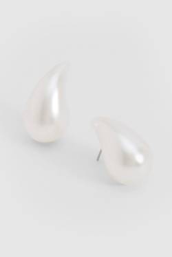 Womens Pearl Tear Drop Earrings - One Size, Pearl von boohoo