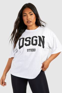 Womens Plus Dsgn Oversized T-Shirt - Ash Grey - 20, Ash Grey von boohoo
