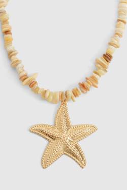 Womens Shell Detail Starfish Necklace - Gold - One Size, Gold von boohoo