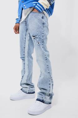 Zerrissene Slim-Fit Jeans - Ice Blue - 36L, Ice Blue von boohoo