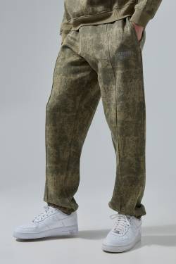 Mens Active Training Dept Camo Oversized Joggers - Khaki - S, Khaki von boohooman