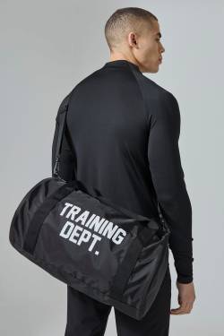 Mens Active Training Dept Gym Barrel Tasche - Schwarz - ONE SIZE, Schwarz von boohooman