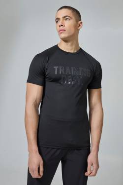 Mens Active Training Dept Muscle Fit T-shirt - Schwarz - S, Schwarz von boohooman