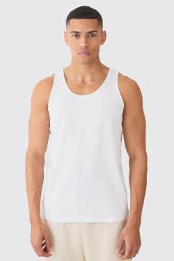 Mens Basic Man Signature Vest - Weiß - M, Weiß von boohooman