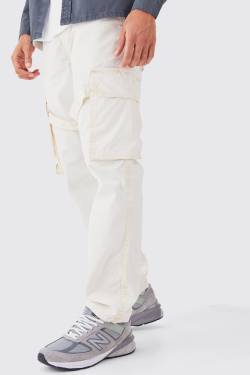 Mens Cargohose mit geradem Bein - Grau - 30, Grau von boohooman