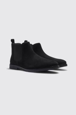 Mens Chelsea-Stiefel - Schwarz - 42, Schwarz von boohooman