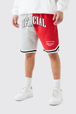 Mens Gespleißte Official Basketball Jersey-Shorts - Rot - XL, Rot von boohooman