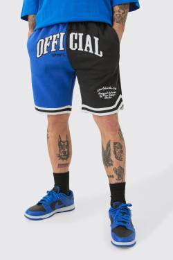 Mens Gespleißte Official Basketball Jersey-Shorts - Schwarz - XL, Schwarz von boohooman