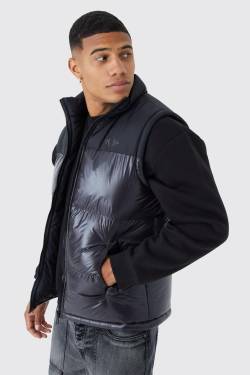 Mens Glänzende Man Colorblock Weste - Grau - L, Grau von boohooman