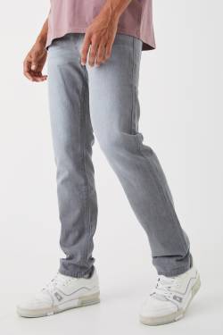 Mens Jeans mit geradem Bein - Grau - 34R, Grau von boohooman
