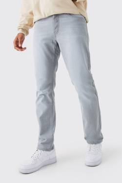 Mens Jeans mit geradem Bein - Grau - 36R, Grau von boohooman