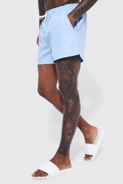 Mens Kurze Original Man Badehose - Blau - L, Blau von boohooman