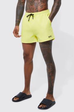 Mens Kurze Original Man Badehose - Gelb - XS, Gelb von boohooman