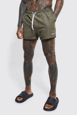 Mens Kurze Original Man Badehose - Khaki - L, Khaki von boohooman